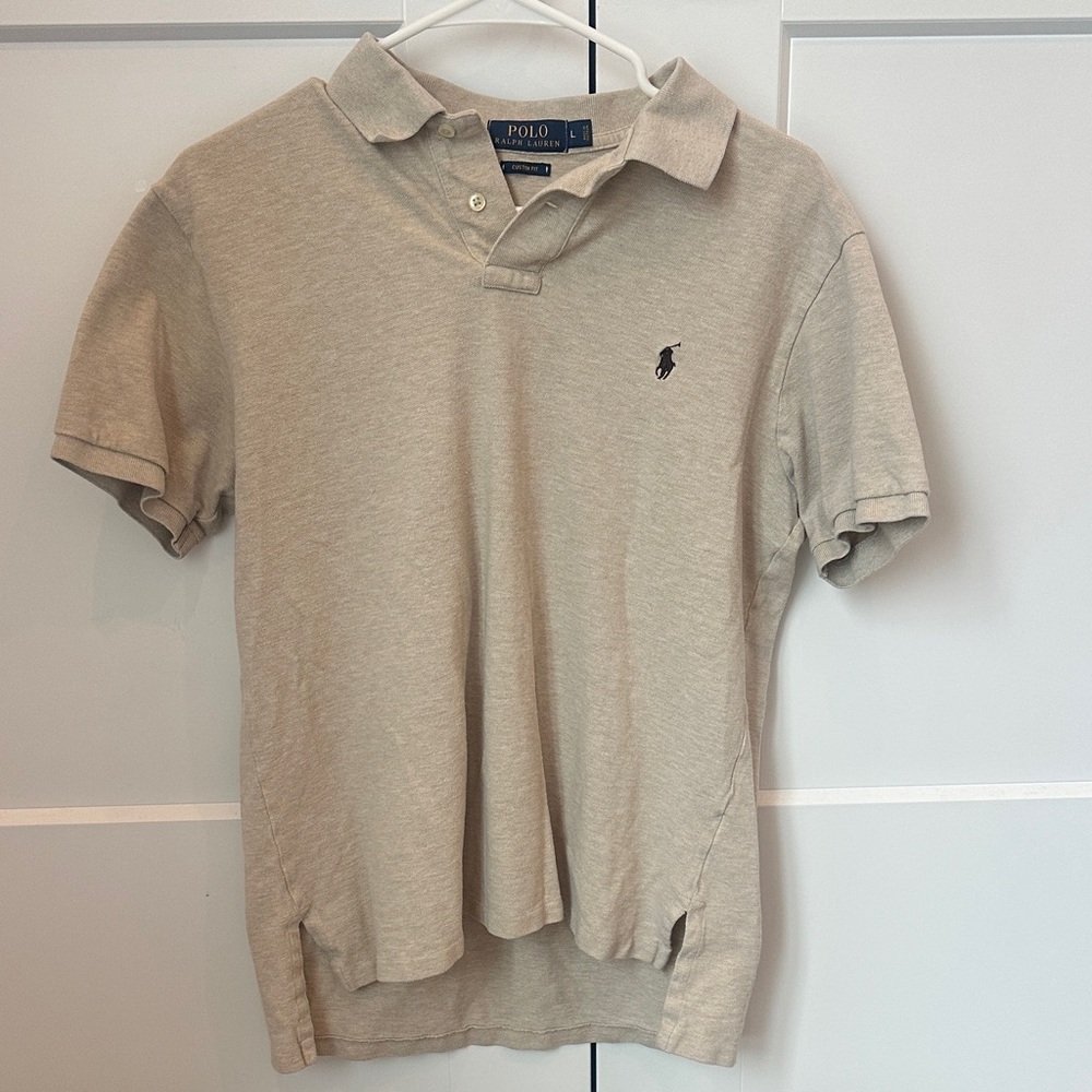 Polo by Ralph Lauren Beige Custom Fit Polo